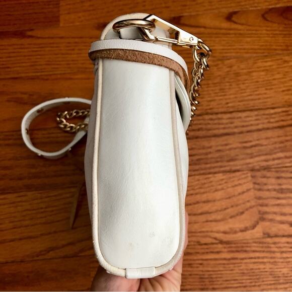 Rebecca Minkoff Leather Gold Hardware White Crossbody Handbag Women’s Size Small - Picture 5 of 12